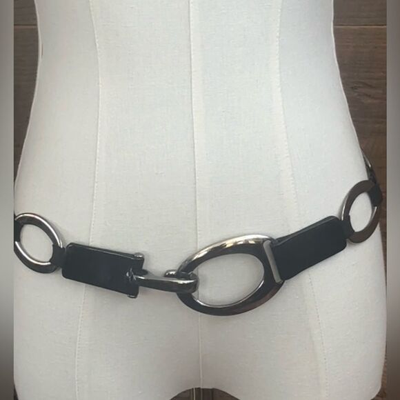 SUZI ROHER LEATHER & METAL LINK BELT - Picture 1 of 10